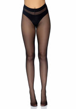 Load image into Gallery viewer, Leg Avenue Opaque Sheer to Waist Tights with Cotton Crotch - Black - One Size
