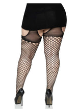Load image into Gallery viewer, Leg Avenue Oval Net Suspender Hose with Opaque Top
