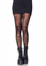 Load image into Gallery viewer, Leg Avenue Pirate Booty Skull Net Pantyhose - Black - One Size
