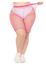 Load image into Gallery viewer, Leg Avenue Plus Size Industrial Net Biker Shorts - 1x-2x
