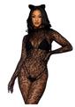 Load image into Gallery viewer, Leg Avenue Seamless Leopard Net Gloved Catsuit
