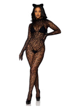 Load image into Gallery viewer, Leg Avenue Seamless Leopard Net Gloved Catsuit
