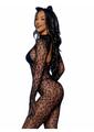 Load image into Gallery viewer, Leg Avenue Seamless Leopard Net Gloved Catsuit
