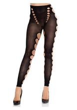 Load image into Gallery viewer, Leg Avenue Seamless Opaque Cut-Out Footless Tights
