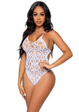 Load image into Gallery viewer, Leg Avenue Seamless Scroll Lace with Nearly Naked Strappy Back - White - One Size
