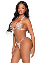 Load image into Gallery viewer, Leg Avenue Sheer Butterfly Applique Bra Top and G-String Panty

