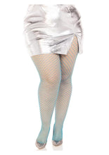 Load image into Gallery viewer, Leg Avenue Spandex Industrial Net Tights - 1x-2x - Neon Blue
