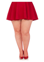 Load image into Gallery viewer, Leg Avenue Spandex Industrial Net Tights - 1x-2x - Red
