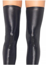 Load image into Gallery viewer, Leg Avenue Wet Look Thigh Highs - Black - Medium/Small
