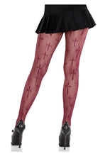 Load image into Gallery viewer, Leg Avenue Worship Me Cross Net Tights
