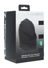 Load image into Gallery viewer, Levelz Adjustable Vibrating Silicone Rechargeable Penis Head Stimulator - Black

