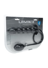 Load image into Gallery viewer, Levelz Beaded Inflatable Silicone Anal Plug - Black
