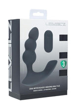 Load image into Gallery viewer, Levelz Dual Motor Beaded Vibrating Liquid Silicone Rechargeable Prostate Stimulator with Remote Control - Black
