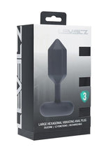 Load image into Gallery viewer, Levelz Hexagonal Vibrating Silicone Rechargeable Anal Plug - Black - Large
