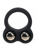 Load image into Gallery viewer, Levelz Liquid Silicone Double Weighted Ball Cock Ring - Black
