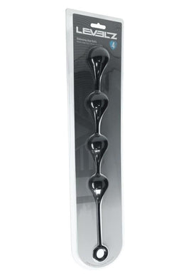 Levelz Waterdrop Silicone Anal Balls - Black - Large - 40mm