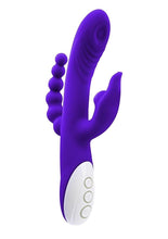 Load image into Gallery viewer, Lick Me Triple Stim Rechargeable Silicone Vibrator - Purple

