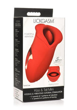 Load image into Gallery viewer, Lickgasm Kiss and Tell Mini Kissing Vibrating Rechargeable Silicone Clitoral Stimulator - Red

