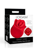 Load image into Gallery viewer, Lickgasm Sweet Kiss Kissing and Vibrating Rechargeable Silicone Clitoral Stimulator - Red
