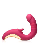 Load image into Gallery viewer, Lickgasm Tease and Please Rechargeable Silicone Thrusting Andamp; Licking Vibrator - Pink
