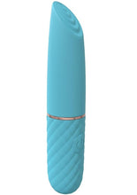 Load image into Gallery viewer, Loveline Beso Silicone Rechargeable 10 Speed Vibrating Mini Lipstick Vibe - Blue
