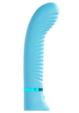 Load image into Gallery viewer, Loveline Divine 10 Function Rechargeable Silicone Ribbed G-Spot Vibrator - Blue
