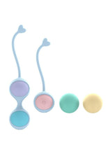 Load image into Gallery viewer, Loveline Pelvifit 10 Function Vibrating Interchangeable Rechargeable Silicone Strength Weighted Kegel Kit - Assorted Colors - 5 Piece
