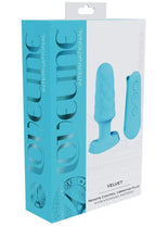 Load image into Gallery viewer, Loveline Velvet Rechargeable Silicone Vibrating Plug with Remote Control - Blue
