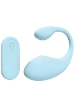 Load image into Gallery viewer, Loveline Wave C-Shape 10 Function Rechargeable Silicone Vibrator with Remote Control - Blue
