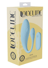 Load image into Gallery viewer, Loveline Wave C-Shape 10 Function Rechargeable Silicone Vibrator with Remote Control - Blue
