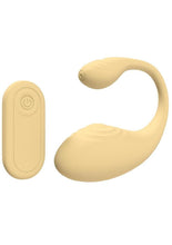 Load image into Gallery viewer, Loveline Wave C-Shape 10 Function Rechargeable Silicone Vibrator with Remote Control - Yellow
