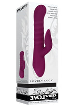 Load image into Gallery viewer, Lovely Lucy Rechargeable Silicone Dual Vibrator with Clitoral Stimulator - Red
