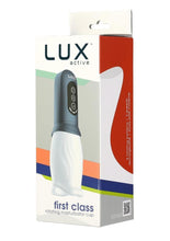 Load image into Gallery viewer, Lux Active First Class Rechargeable Rotating Masturbator - Blue/Navy/White
