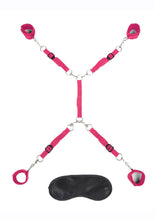 Load image into Gallery viewer, Lux Fetish Bed Spreader Restraint System - Hot Pink/Pink - 7 Piece Set
