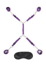 Load image into Gallery viewer, Lux Fetish Bed Spreader Restraint System - Purple - 7 Piece Set
