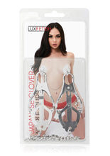 Load image into Gallery viewer, Lux Fetish Japanese Clover Steel Nipple Clamps Adjustable - Metal
