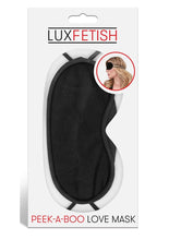Load image into Gallery viewer, Lux Fetish Peek-A-Boo Love Mask - Black
