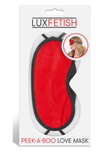 Load image into Gallery viewer, Lux Fetish Peek-A-Boo Love Mask - Red
