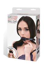 Load image into Gallery viewer, Lux Fetish Silicone Ball Gag - Black
