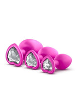 Load image into Gallery viewer, Luxe Bling Plugs Silicone Training Kit with White Gems (3 Size Kit - Pink

