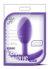 Load image into Gallery viewer, Luxe Wearable Vibra Slim Plug Silicone Butt Plug - Purple - Medium
