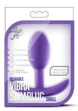 Load image into Gallery viewer, Luxe Wearable Vibra Slim Plug Silicone Butt Plug - Purple - Small
