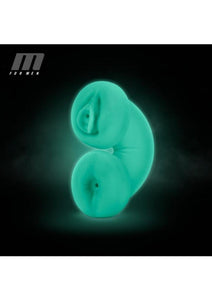 M For Men Soft and Wet Double Trouble Glow In The Dark Masturbator