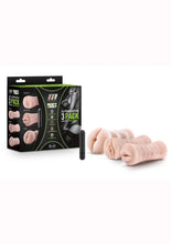 Load image into Gallery viewer, M For Men Soft and Wet Self-Lubricating Vibrating Masturbator Kit - Flesh/Vanilla - Set Of 3
