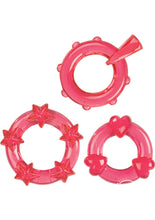 Load image into Gallery viewer, Magic C-Rings Cock Rings - Red - 3 Piece Set
