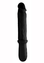 Load image into Gallery viewer, Master Series 8x Auto Pounder Rechargeable Silicone Vibrating and Thrusting Dildo with Handle - Black - 10in
