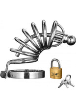 Load image into Gallery viewer, Master Series Asylum 6 Ring Locking Chastity Cage - Silver

