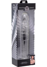 Load image into Gallery viewer, Master Series Behemoth Ribbed XL Dildo 12.25in - Glass - Clear - XLarge
