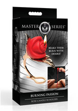 Load image into Gallery viewer, Master Series Burning Passion Rose Candle with Holder - Gold/Red
