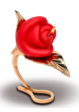 Load image into Gallery viewer, Master Series Burning Passion Rose Candle with Holder - Gold/Red
